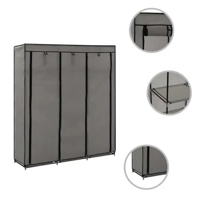 Immagine prodotto di Armadio con Scomparti e Aste Grigio 150x45x175 cm in Tessuto