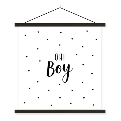 Produktbild von MuchoWow® Textilposter Zitate - Kind - Jungen - Oh! Junge - Sprichwörter 40x40 cm mit schwarzem Rahmen - Fotos