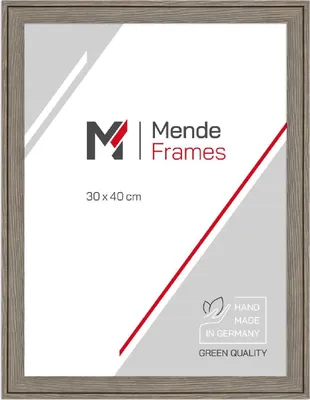 Produktbild von MendeFrames H120 Holzrahmen grau gemasert 10x30 cm Museumsglas