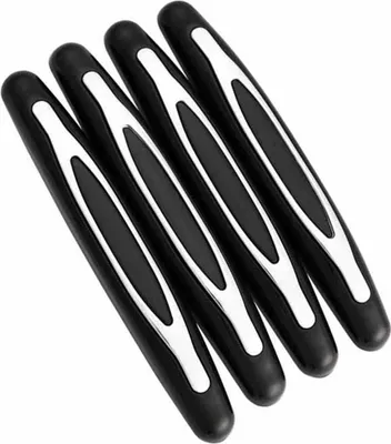 Image de 4 pièces 110 x 15 mm protection de bord de porte de voiture, revêtement, protection contre les rayures en cas de collision, bande décorative en PVC, noir pour voiture, limousine, camion, SUV