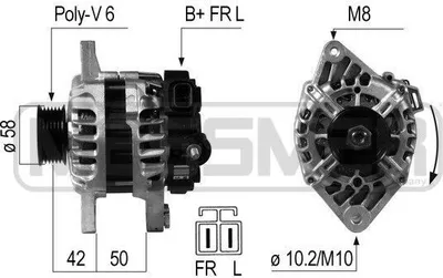 Produktbild von ERA 210649A Lichtmaschine Generator LiMa 90A 14V für HYUNDAI i20 (PB, PBT) für KIA CEE'D (JD)