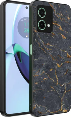 Obrázek produktu pro Pouzdro na telefon Motorola Moto G84 s šedozlatým mramorovým potiskem - zadní kryt z TPU s šedozlatým mramorovým designem - černé - Smartphonica