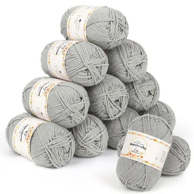 Obrázek produktu pro Sada příze na háčkování, 600 g (12 x 50 g), 100% polyakryl, vícebarevná, vhodná pro amigurumi a pletené projekty