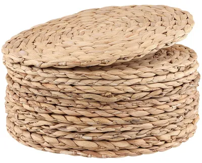 12 runde gewebte Platzsets 30 cm aus Kalebassengras