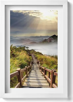 Produktbild von Gerahmtes Kunstwerk– Wandbild mit Rahmen – Gerahmtes Bild  – Wanddekoration – 20x30 cm – Weiß