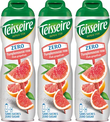 Produktbild von Teisseire Sirup Pink Grapefruit zero Zucker 600ml - Cocktails (3er Pack)