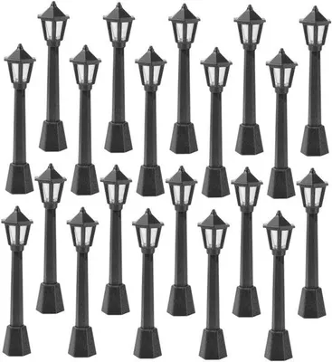 Obrázek produktu pro 24dílná sada miniaturních pouličních lamp, plast, černá, měřítko 1:87