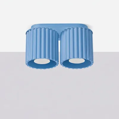 Zdjęcie produktu dla Plafon AURA 2 błękitny GU10 2xGU10 10W aluminium 12x10x21cm Sollux Lighting