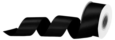 Satinband 32 mm breit, 9 m, einfarbig glänzend, schwarz