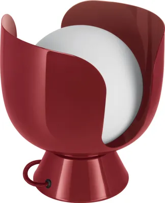 Zdjęcie produktu dla Lampa stołowa OSRAM Decor Corolle E14, metal i szkło, przewód tekstylny, wymienne żarówki, styl retro, kolor czerwony