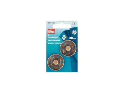 Produktbild von Prym Annäh-Druckknöpfe, 30mm, altmessing, Nähdruckknopf, Messing, Messing, 3 cm, 2 Stück(e)