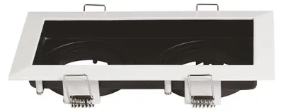 Image de HOFTRONIC - Spot LED encastrable double 100x185 mm GU10 inclinable IP20 Blanc