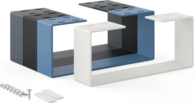 Image de HOLZBRINK Pied de Table en métal Blanc gris 1 pièce | Support de Table/Cadre pour Table Basse, Table à Manger, Bureau, Banc | Pied Taille: 37x15cm