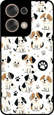 Productafbeelding van Smartphonica telefoonhoesje, geschikt voor de Oppo Reno8 5G, met een opdruk van honden - TPU achterkant, hoesje met hondenprint