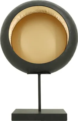 Produktbild von Dekoobjekt Stahl schwarz-gold mit Teelichthalter 40x13x59,5cm