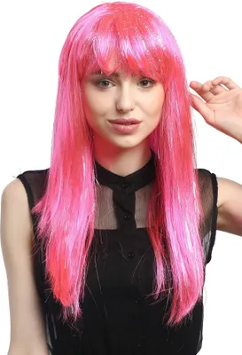 Produktbild von WIG ME UP Perücke Glitter Lang Pony Rosa Pink XR-003-PC5