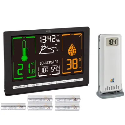Produktbild von TFA 35.1132.01 Meteochrome Funk-Wetterstation Farbdisplay Wettervorhersage