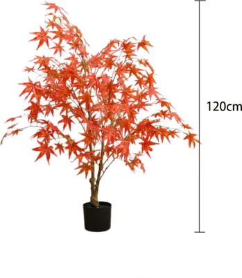 Produktbild von Realistischer künstlicher Baum - Große Zimmerpflanze Bodenpflanze - 120 cm hoch - Natürliche Stämme und Blätter - Mit Topf - 1 Stück - Grün