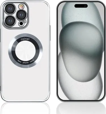 Produktbild von MagSafe Hülle für Apple iPhone 15 Plus Handy Schutz Silikon Magnet Case Tasche Schutzhülle Induktives Laden Qi - SILBER