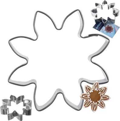 Immagine prodotto di Tagliabiscotti a fiore Orion Tagliabiscotti per biscotti Pan di zenzero fiore in acciaio inox 6 cm