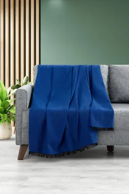 Produktbild von L'Essentiel Linge de Maison, Lalin 160 - Blue, Sofabezug, Blau, 70 % BAUMWOLLE / 30 % POLYESTER, 200 x 160 cm