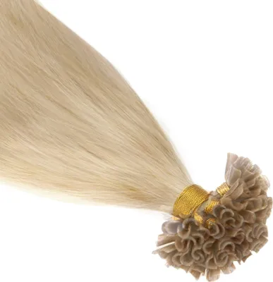 Produktbild von chaarmant Bonding Extensions Echthaar 55 cm 50 g – Haarverlängerung Mix #60/10 Hellblond/Aschblond