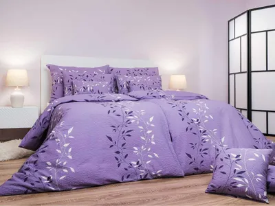 Zdjęcie produktu dla Pościel krepa Mandevila fioletowa 220x200, 2x70x90 cm