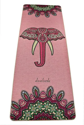 Image de Tapis de yoga écologique en jute et caoutchouc naturel, avec sangle de transport, dimensions : 183 x 68 x 0,6 cm