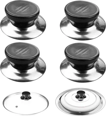Produktbild von 4-teiliges Deckelknauf-Set, Topfdeckelgriff, Topfdeckelknauf-Abdeckungen, Topfdeckelgriff geeignet für Wasserkocher, Pfannen und Küchenutensiliendeckel