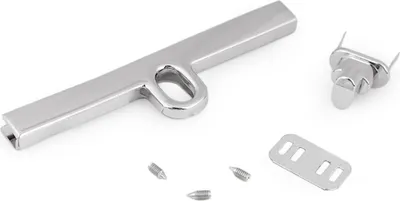 1 Set Stylischer Drehverschluss für Taschen und Geldbörsen Mappenverschluss silber Variante 1