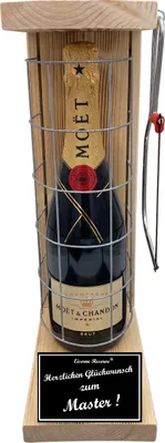 Produktbild von Moet - Herzlichen Glückwunsch zum Master - Eiserne Reserve Gitterkäfig Geschenk zum Master