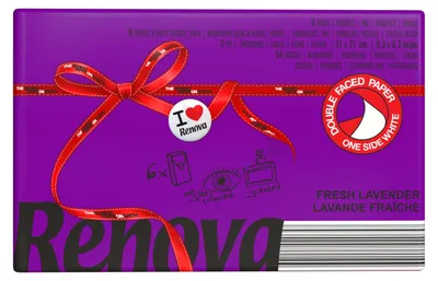 Productafbeelding van Renova zakdoekjes, paarse geur, lavendel – 6 pakjes, 54 stuks