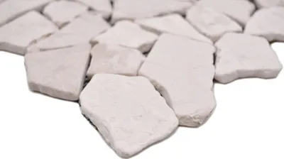 Produktbild von Handmuster Mosaik Fliese Marmor Naturstein hellbeige Bruch Ciot Biancone MOS44-30-100_m