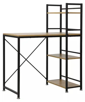 Image de Bureau avec étagère "B-036" - Marron/Noir - L 90 x H 76 cm