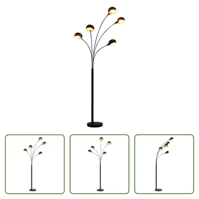 Produktbild von The Living Store Stehlampe 200 cm 5 x E14 Schwarz und Golden