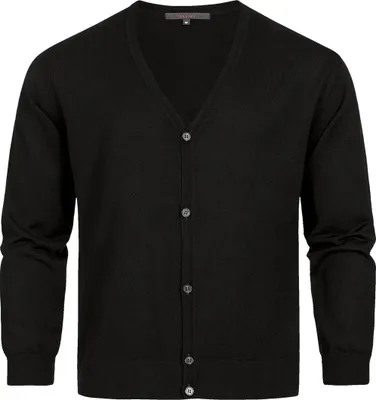 Produktbild von Greiff STRICK Herren Strickjacke Langarm V-Neck Regular Schwarz M