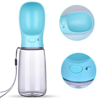 Produktbild von Faltbare Trinkflasche Hunde für Unterwegs, 550ml Tragbare Wasserflasche Hunde, Hund Katze Trinkflasche, Hundetrinkflasche für unterwegs, Outdoor, Reise und Wandern(Blau)