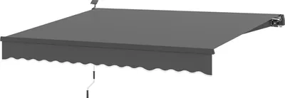 Produktbild von Klemmmarkise mit Handkurbel Solar-Lichte Gelenkarmmarkise Markise Sonnenschutz UV 50+, Balkonmarkise inkl. Wandhalterung Sonnenmarkise 400 cm breit für Terrasse Balkon Veranda, Grau Aosom