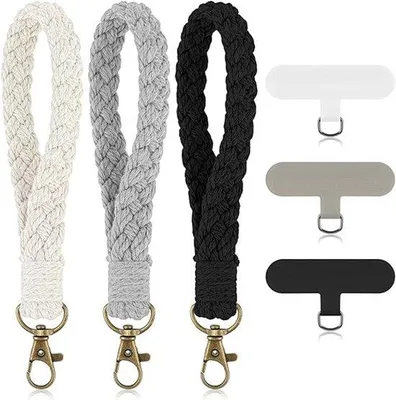 Immagine prodotto di Cordino per cellulare, set da 3 cordini per cellulare con portachiavi; cordino anti-smarrimento per cellulari, per donne e uomini