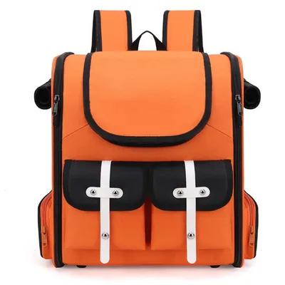 Imagen del producto de Nueva bolsa para mascotas: Transpirable, con doble correa para colgar del hombro, opción para llevar en la mano, abertura amplia, compartimento para perros, nailon impermeable, con enganche para maletas, ligera, con protección contra el viento