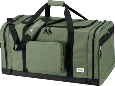 Image de MONZANA® Sac de sport Football ou Sac de voyage vert olive de 90L 70x35x35cm avec Bandoulière Epaulette amovible réglable et poches type Dufflebag