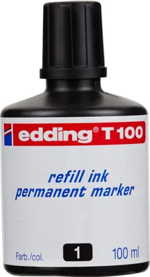 Produktbild von Edding T 100, Schwarz, 100 ml, edding No.1, 21, 22, 25, 400, 500, 550, 800, 850, 3000, 3300, 1 Stück(e)