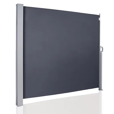 Immagine prodotto di Jiubiaz tenda laterale estensibile privacy schermo frangivento terrazza protezione solare tenda laterale a rullo alluminio tende da sole grigio 160x300cm