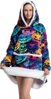 Productafbeelding van Wollen winterdeken voor dames en heren, groot, Sherpa-fleece deken, comfortdeken, badjas