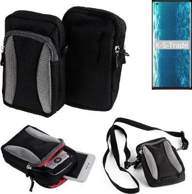 Produktbild von K-S-Trade Holster Schutz Hülle kompatibel mit Motorola Edge Handy Hülle Gürteltasche Umhängetasche mit Zusatzfach schwarz