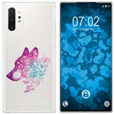 Produktbild von PhoneNatic Case kompatibel mit Samsung Galaxy Note 10+ Silikon-Hülle Floral Wolf M3-6
