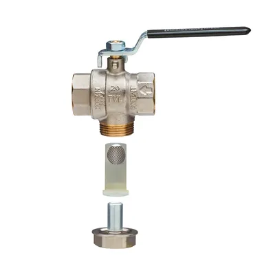 Produktbild von TVL SUPERFILTER - Kugelhahn mit Filter und Magnet, beids. Innengewinde 1 Zoll - DN 20, Messing vernickelt, Typ 3104