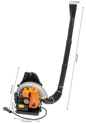 Image de Souffleur à feuilles à dos, essence - Moteur 2 temps de 63cc - 2,7 kW / 4,3 chevaux - Débit d'air de 850 CFM - Pour jardin et pelouse - Usage professionnel