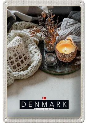 Produktbild von Blechschild Reise 20x30cm Dänemark ration gemütlich Kerze