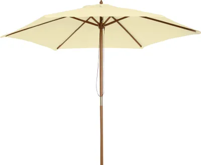 Image de Outsunny Parasol de jardin extšŠrieur parasol droit double toit Hexagonal Grande Taille de Jardin ? 2,5 x 2,3H m Bois de Bambou crššme